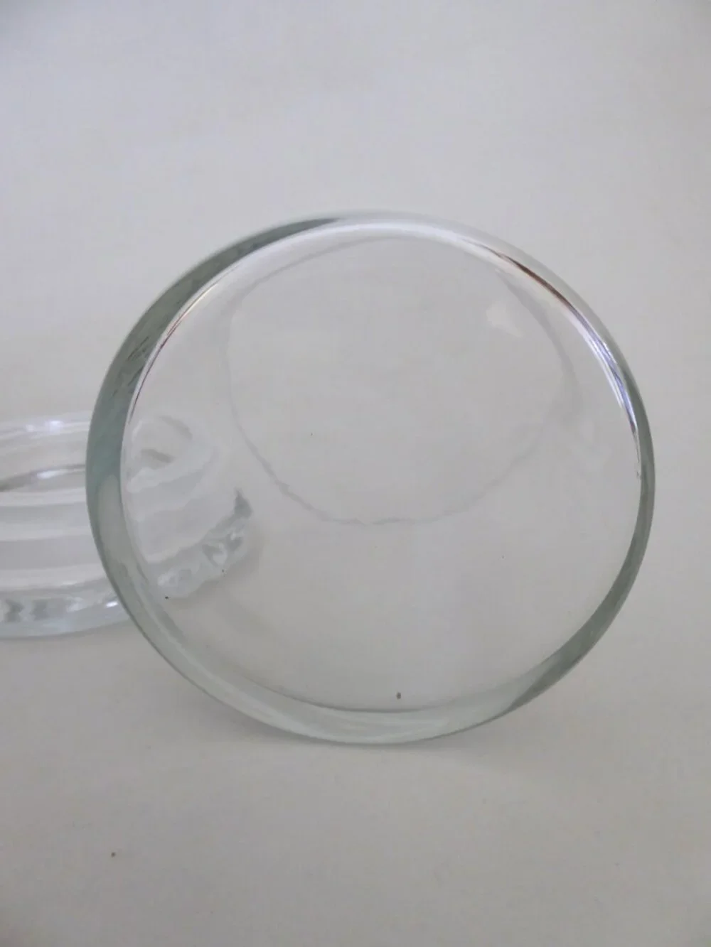 NEW 4.75” & 6” THICK GLASS JARS LIDDED PLASTIC AIR TIGHT SEALS (LOT OF 3)
